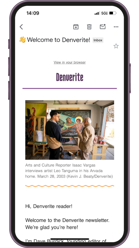 Denverite newsletter screen on mobile