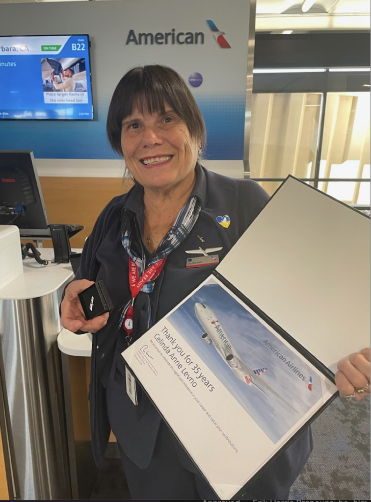 Celinda Levno, an American Airlines flight attendant who was stabbed in Denver